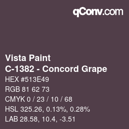 カラーコード: Vista Paint - C-1382 - Concord Grape | qconv.com