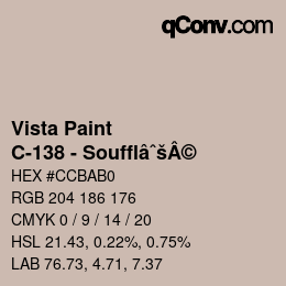 Color code: Vista Paint - C-138 - SoufflâˆšÂ© | qconv.com