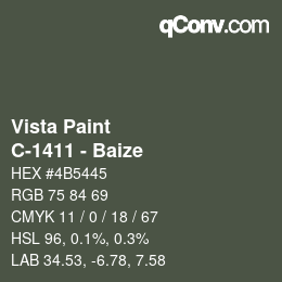 Color code: Vista Paint - C-1411 - Baize | qconv.com