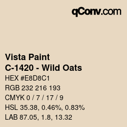 Color code: Vista Paint - C-1420 - Wild Oats | qconv.com