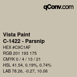 カラーコード: Vista Paint - C-1422 - Parsnip | qconv.com