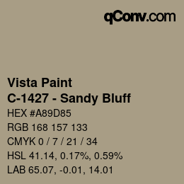 カラーコード: Vista Paint - C-1427 - Sandy Bluff | qconv.com