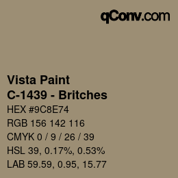 Color code: Vista Paint - C-1439 - Britches | qconv.com