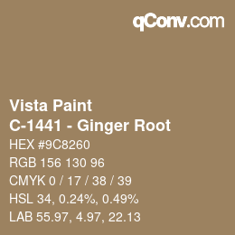 Color code: Vista Paint - C-1441 - Ginger Root | qconv.com