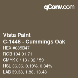 Color code: Vista Paint - C-1448 - Cummings Oak | qconv.com