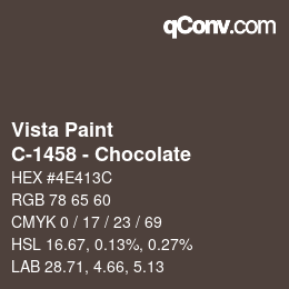 Código de color: Vista Paint - C-1458 - Chocolate | qconv.com