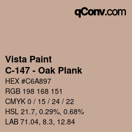 Color code: Vista Paint - C-147 - Oak Plank | qconv.com