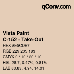 カラーコード: Vista Paint - C-152 - Take-Out | qconv.com