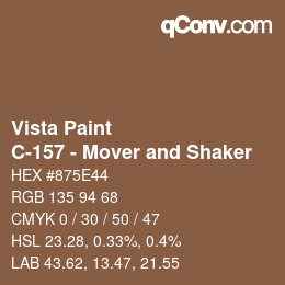 カラーコード: Vista Paint - C-157 - Mover and Shaker | qconv.com