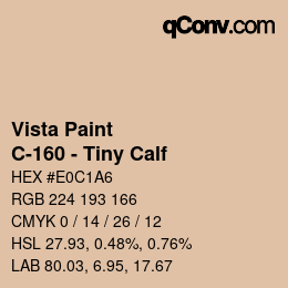 Color code: Vista Paint - C-160 - Tiny Calf | qconv.com