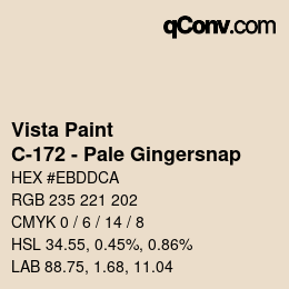 Color code: Vista Paint - C-172 - Pale Gingersnap | qconv.com