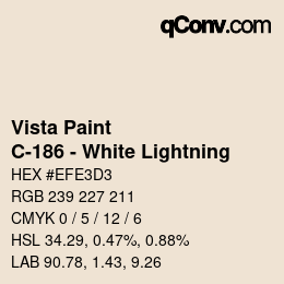 Color code: Vista Paint - C-186 - White Lightning | qconv.com