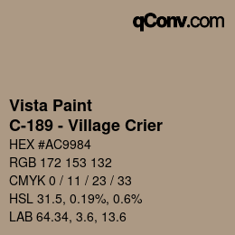 Color code: Vista Paint - C-189 - Village Crier | qconv.com