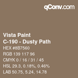 Color code: Vista Paint - C-190 - Dusty Path | qconv.com