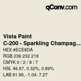 Color code: Vista Paint - C-200 - Sparkling Champagne | qconv.com