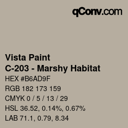 Color code: Vista Paint - C-203 - Marshy Habitat | qconv.com