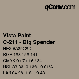 カラーコード: Vista Paint - C-211 - Big Spender | qconv.com