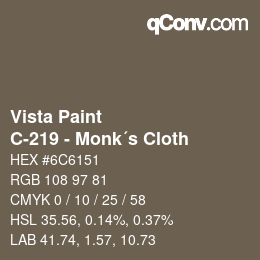 Farbcode: Vista Paint - C-219 - Monk´s Cloth | qconv.com