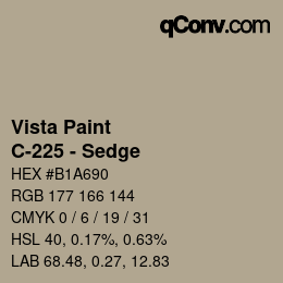 Color code: Vista Paint - C-225 - Sedge | qconv.com