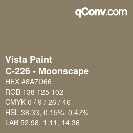 Color code: Vista Paint - C-226 - Moonscape | qconv.com