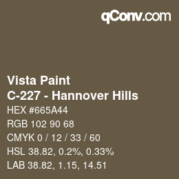 カラーコード: Vista Paint - C-227 - Hannover Hills | qconv.com