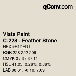 カラーコード: Vista Paint - C-228 - Feather Stone | qconv.com