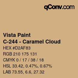 Color code: Vista Paint - C-244 - Caramel Cloud | qconv.com
