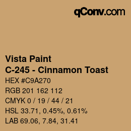 カラーコード: Vista Paint - C-245 - Cinnamon Toast | qconv.com