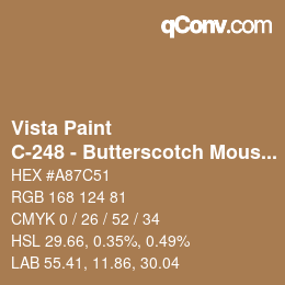 Color code: Vista Paint - C-248 - Butterscotch Mousse | qconv.com