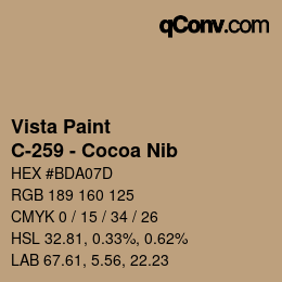 Farbcode: Vista Paint - C-259 - Cocoa Nib | qconv.com