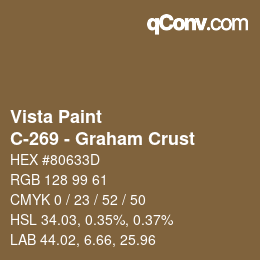 Color code: Vista Paint - C-269 - Graham Crust | qconv.com