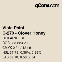 Color code: Vista Paint - C-270 - Clover Honey | qconv.com