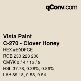 カラーコード: Vista Paint - C-270 - Clover Honey | qconv.com