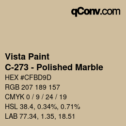 Color code: Vista Paint - C-273 - Polished Marble | qconv.com