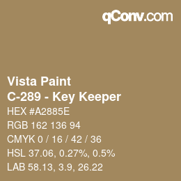 Color code: Vista Paint - C-289 - Key Keeper | qconv.com