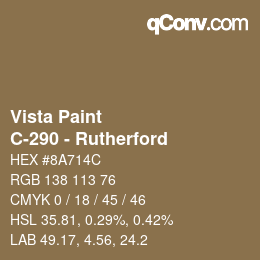 Color code: Vista Paint - C-290 - Rutherford | qconv.com