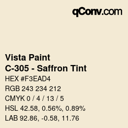 Color code: Vista Paint - C-305 - Saffron Tint | qconv.com