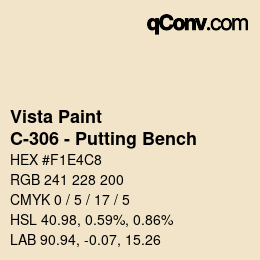 Color code: Vista Paint - C-306 - Putting Bench | qconv.com