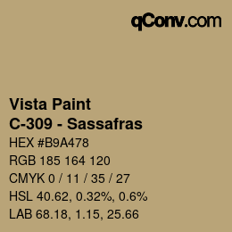 Color code: Vista Paint - C-309 - Sassafras | qconv.com
