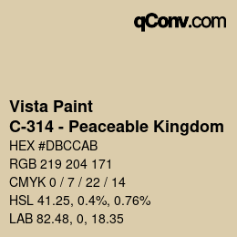 カラーコード: Vista Paint - C-314 - Peaceable Kingdom | qconv.com