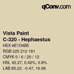 Color code: Vista Paint - C-320 - Hephaestus | qconv.com