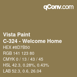 カラーコード: Vista Paint - C-324 - Welcome Home | qconv.com