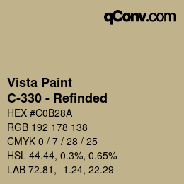 Color code: Vista Paint - C-330 - Refinded | qconv.com