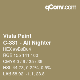 Color code: Vista Paint - C-331 - All Nighter | qconv.com