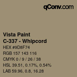 Color code: Vista Paint - C-337 - Whipcord | qconv.com