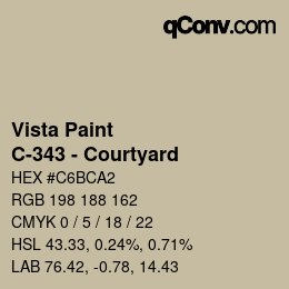 Color code: Vista Paint - C-343 - Courtyard | qconv.com