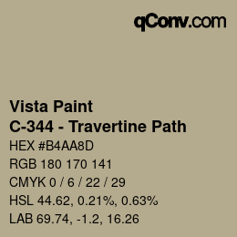 Color code: Vista Paint - C-344 - Travertine Path | qconv.com
