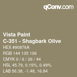 Color code: Vista Paint - C-351 - Shagbark Olive | qconv.com