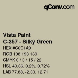 カラーコード: Vista Paint - C-357 - Silky Green | qconv.com