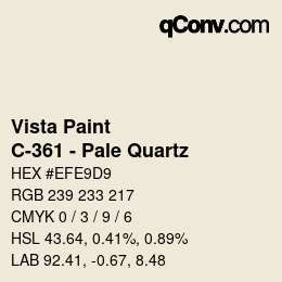 カラーコード: Vista Paint - C-361 - Pale Quartz | qconv.com